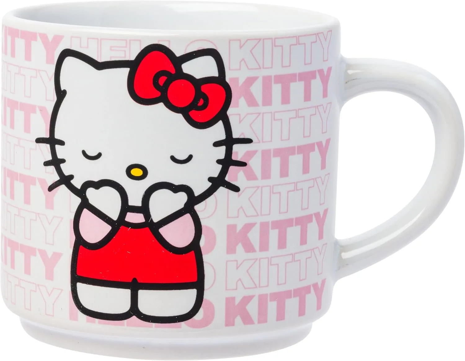Silver Buffalo Sanrio Hello Kitty Poses 4pc Ceramic Mug Stack Set, 10 Ounces