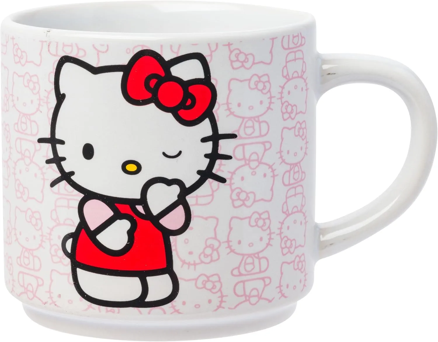 Silver Buffalo Sanrio Hello Kitty Poses 4pc Ceramic Mug Stack Set, 10 Ounces