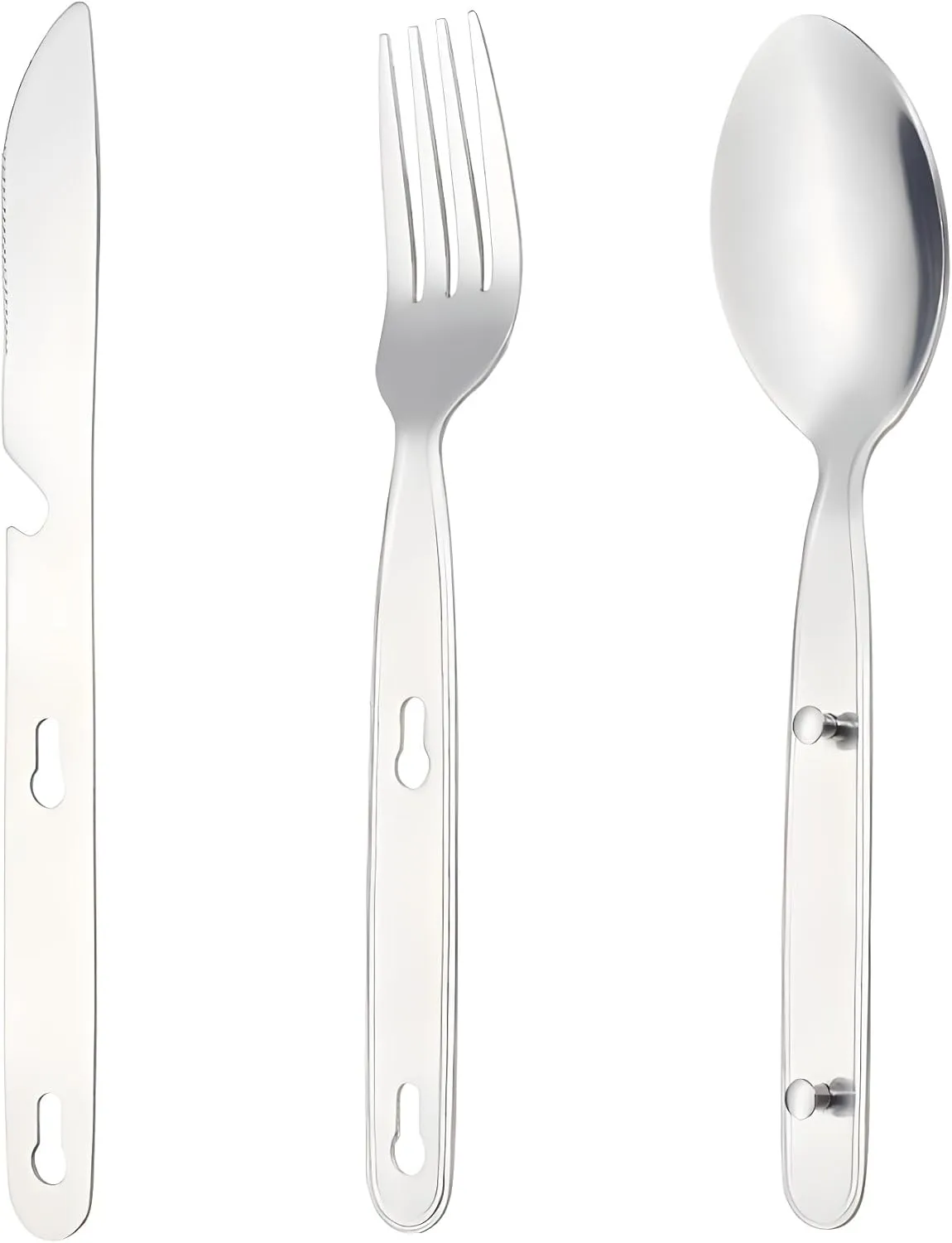 Silverware Flatware Cutlery Set, 3/12/18/24/30/36 Pieces Of Stackable Knives, Forks And Spoons, Three-in-one Stainless Steel Tableware, Portable, Removable And Foldable Outdoor Picnic Multi-