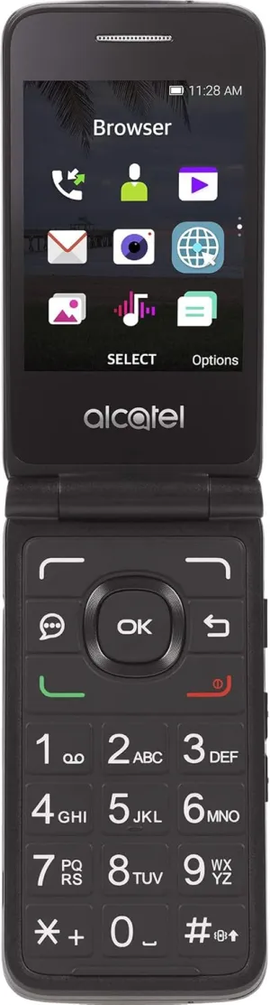 Simple Mobile Carrier-Locked Alcatel MyFlip 4G Prepaid Flip Phone- Black - 4GB - Sim Card Included – GSM