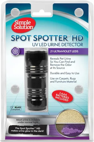 Simple Solution Spot Spotter HD UV LED Urine Detector - Spot and Eliminate Pet Urine Stains and Odors - 1 Light