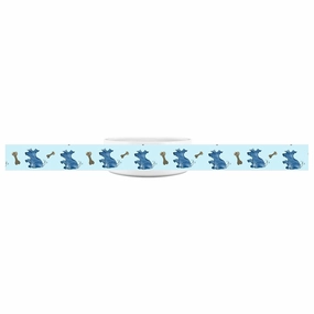 Simple Dog and Bone Pattern Pet Bowl (Blue)