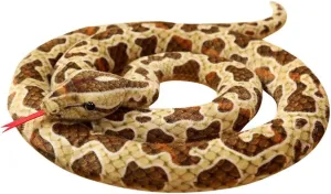 Simulated Python Snake Plush Toy Giant Piebald Python Long Stuffed Snake Plushie Pillow Children Boys Gift Home Decoration (Brown,110 inch)