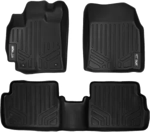 SMARTLINER Custom Fit Floor Mats 2 Row Liner Set Black for 2009-2013 Toyota Corolla with Automatic Transmission