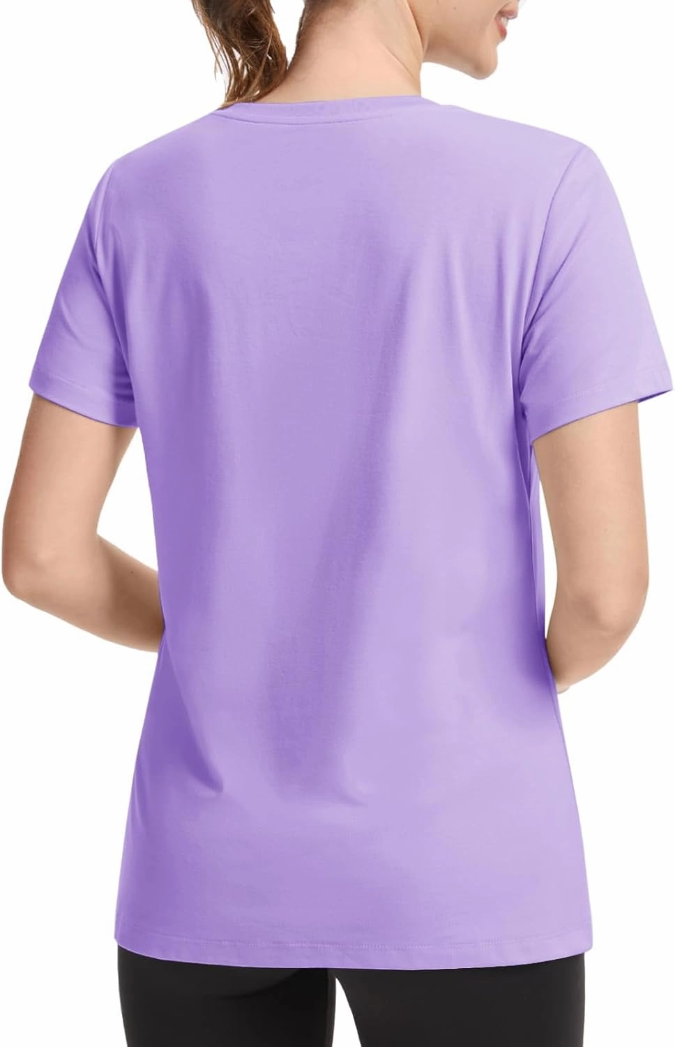 SMENG Short Sleeve Shirts for Women UPF 50  Cotton Crew Neck T Shirt Basic Summer Yoga Running Workout Tops