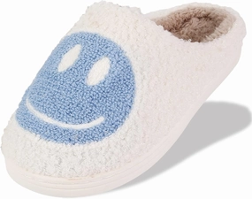 Smile Face Slippers For Women Men, Retro Soft Plush Lightweight Cute Happy Face House Slides, Cozy Fluffy Warm Home Cloud Slippers Slip-On Fleece Shoes Non-Slip Indoor Outdoor