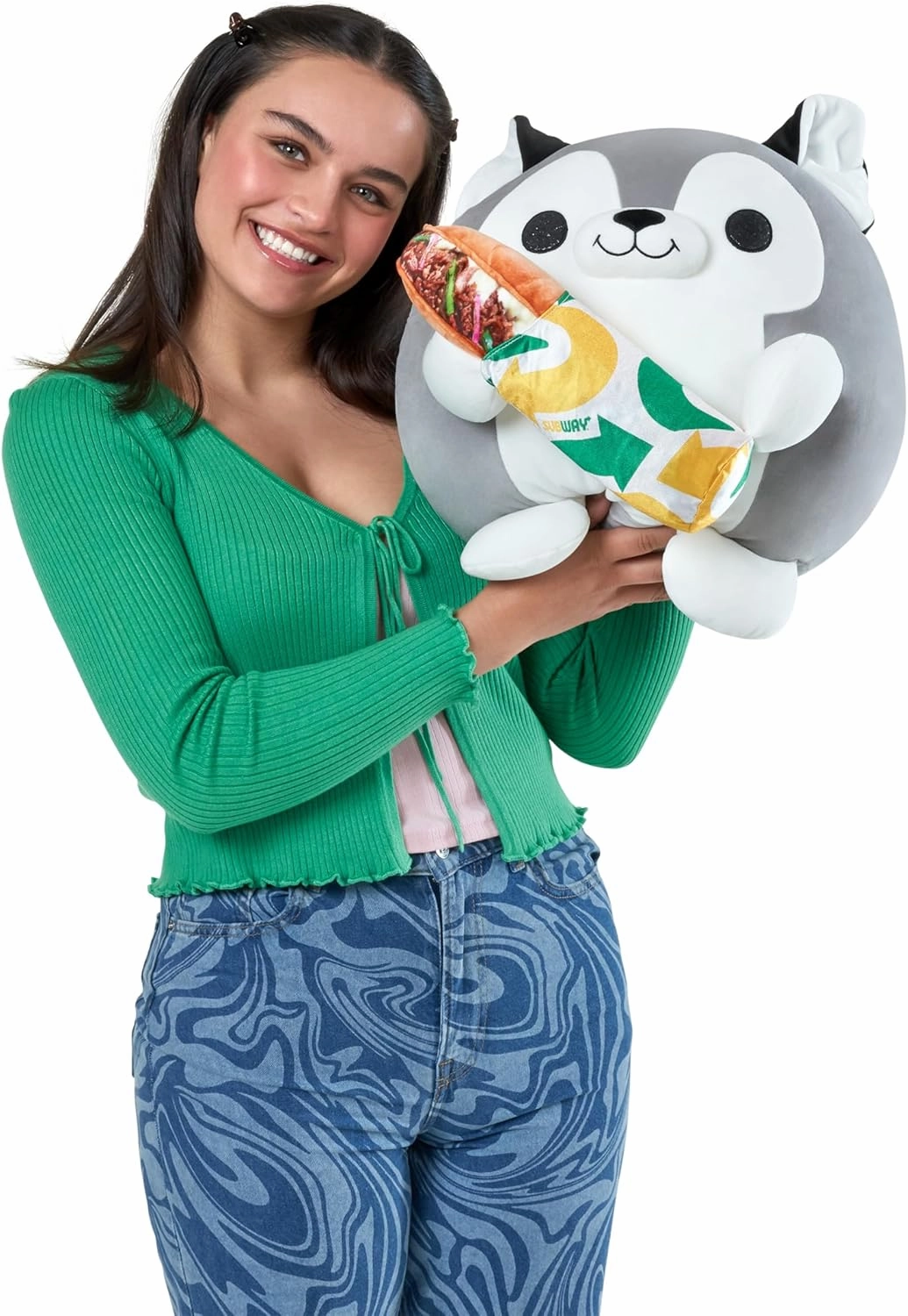 Snackles by ZURU, Super Sized 14 inch Plush, Subway Husky, Ultra Soft Plush, Collectible Stuffed Animal