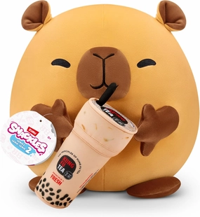 Snackles Series 2 Capybara & Boba 16 Inch Plush by ZURU, Ultra Soft Plush, Collectible Plush with Real Licensed Brands, Stuffed Animal, Giftable