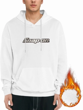 Snap On Mens Hoodies Fall Winter Sweatshirt Long Sleeve Casual Loose Basic Pullover Fleece Hooded-