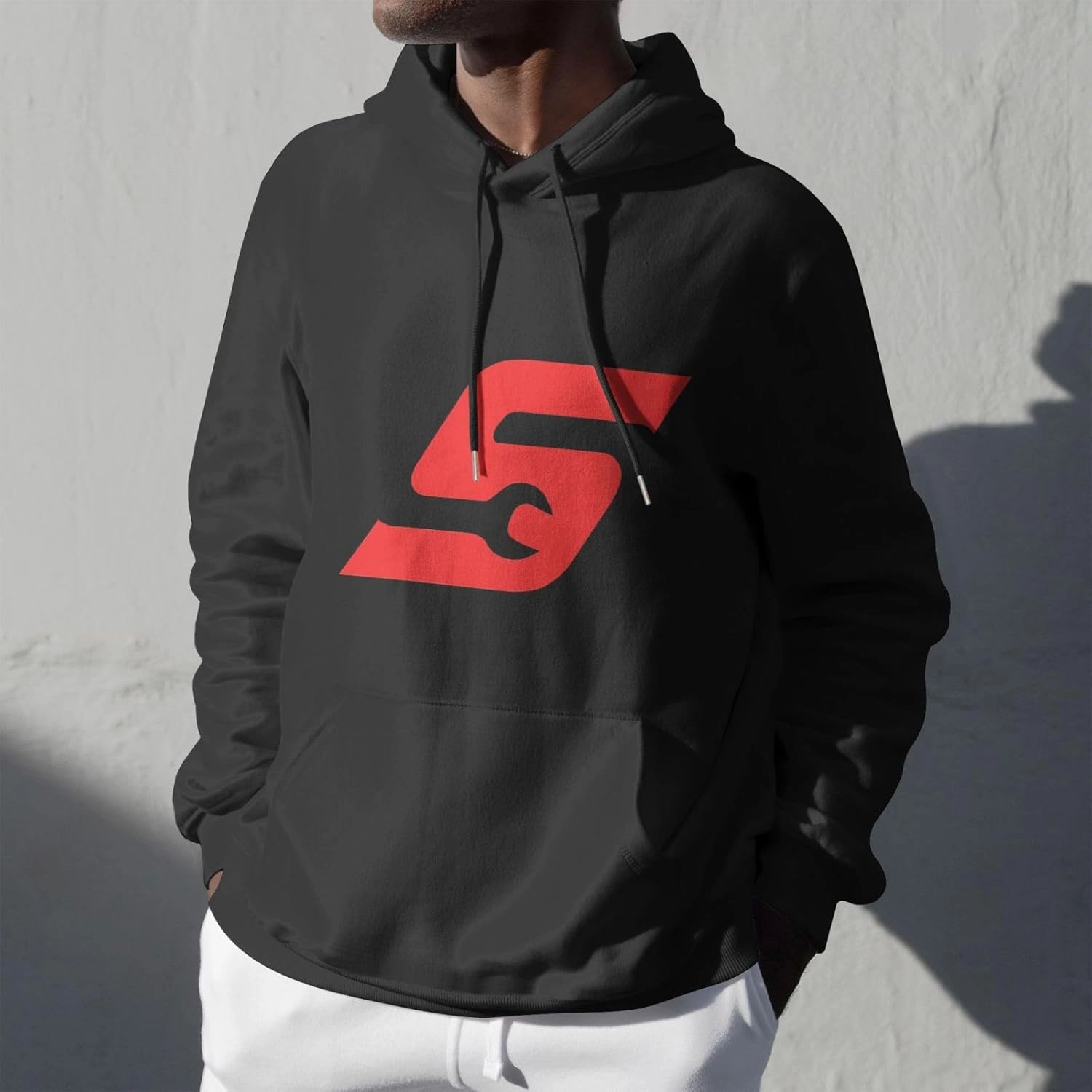 Snap On Mens Hoodies Fall Winter Sweatshirt Long Sleeve Casual Loose Basic Pullover Fleece Hooded-