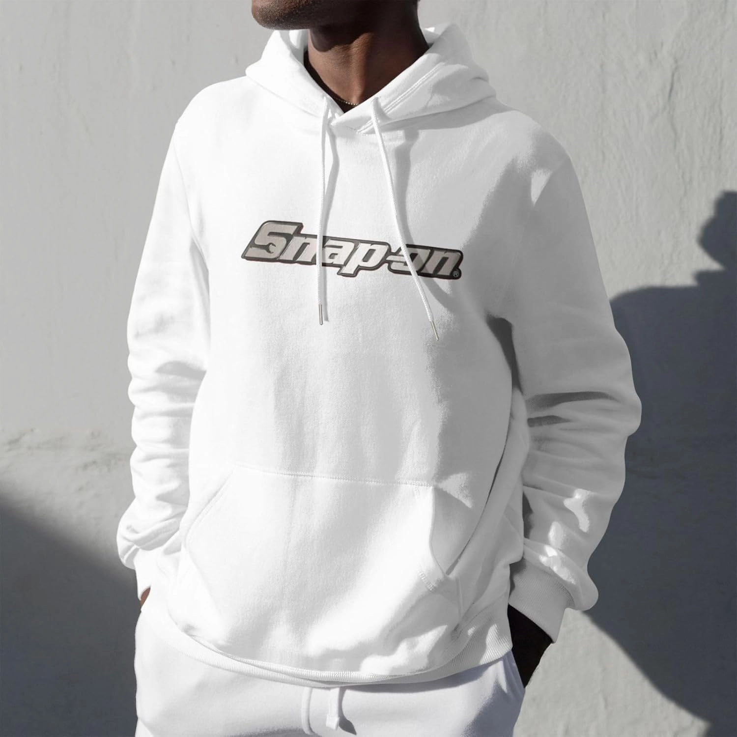 Snap On Mens Hoodies Fall Winter Sweatshirt Long Sleeve Casual Loose Basic Pullover Fleece Hooded-