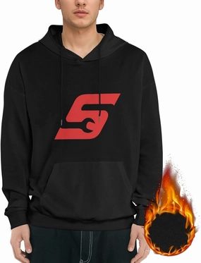 Snap On Mens Hoodies Fall Winter Sweatshirt Long Sleeve Casual Loose Basic Pullover Fleece Hooded-