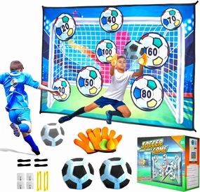 Soccer Ball Game Set with Goalkeeper's Gloves for Young Soccer Lovers Indoor Outdoor Backyard Sport Toy Portable Easy-to-Put up Present for 3 4 5 6 7 Year Old Kids Boys Girls Birthday