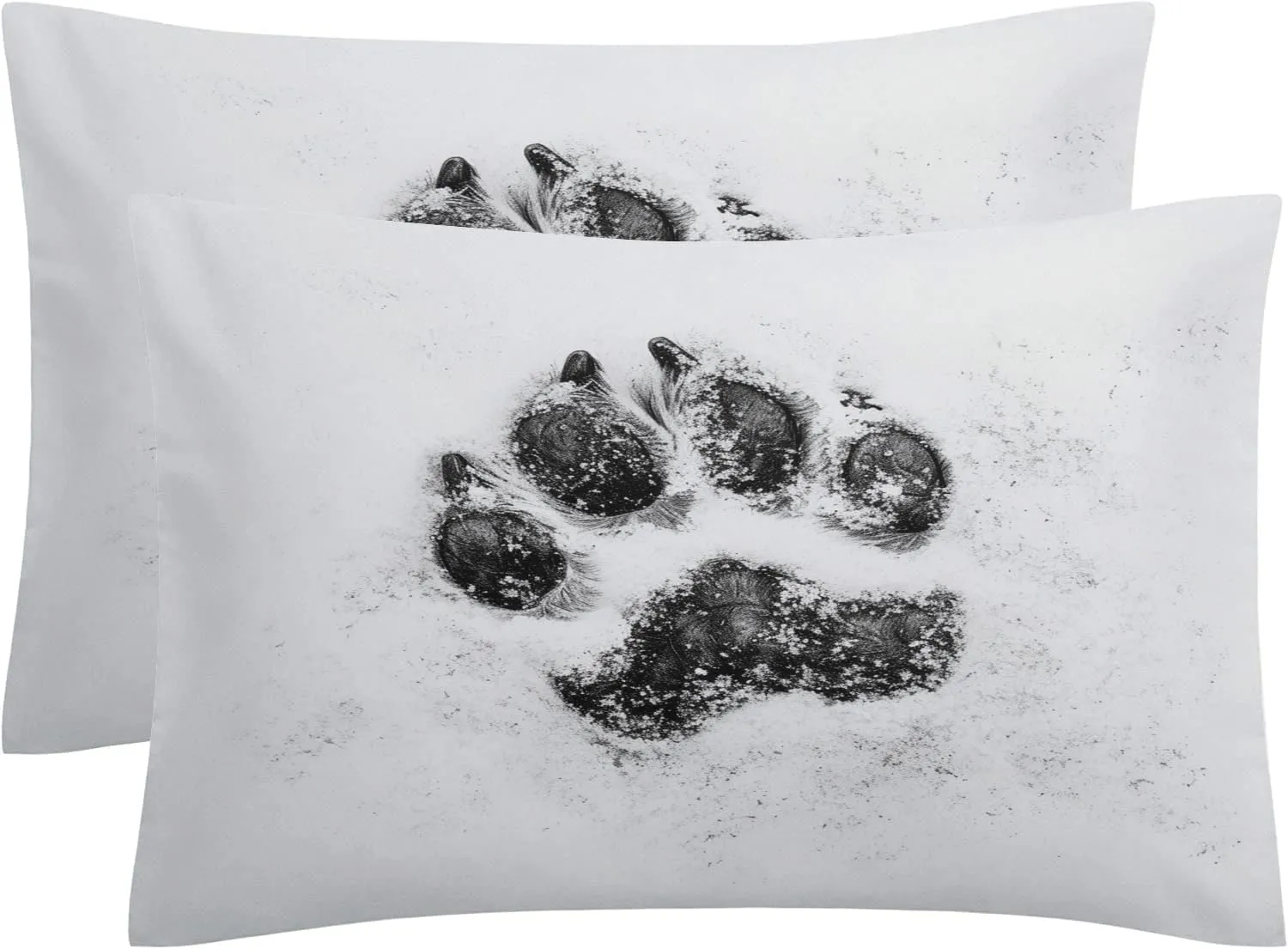 Soft Microfiber Animal Duvet Cover Cal King Size 3D Paw Print Bedding Set - 3-Piece with Zipper, 2 Pillowcases - Patterned Comforter Cover for Boy and Girl Bedroom Decoration