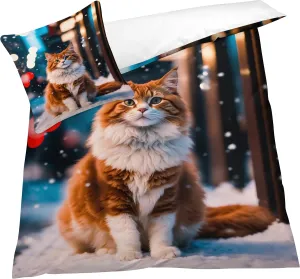 Soft Microfiber Cat Duvet Cover Cal King Size 3D Animal Bedding Set - 3-Piece with Zipper, 2 Pillowcases - Patterned Comforter Cover for Boy and Girl Bedroom Decoration