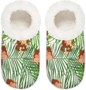 Solar System of Planets Milky Way Neptune Venus Mercury Sphere Illustration Women's Soft Slippers Fuzzy Slip On House Slippers for Winter Bedroom Outdoor with Fleece Lining