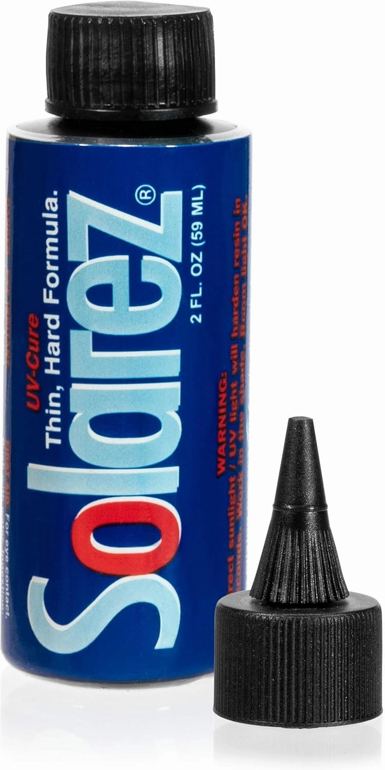SOLAREZ Fly Tie UV Cure Resin - Thin Hard Formula (2 oz) Fly Tying, Fly Fishing, UV Cure Resin ~ Build Fly Heads and Bodies, Non Yellowing! ~ Easy to Apply, Medium Viscosity (w30 Oil) Made in The USA