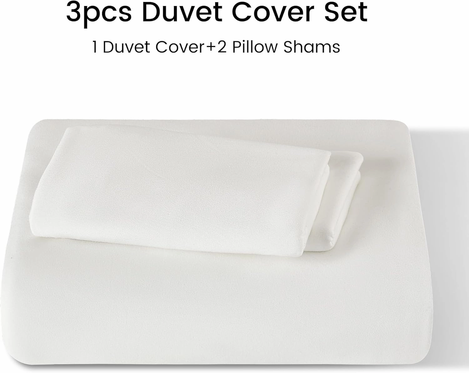 Sonive Twin/Twin XL Duvet Cover Set, Jersey Knit 3 Pieces Bedding Comforter Sets 1 Duvet Cover with 2 Pillow Shams, Breathable Comforter Cover wiht 8 Corner Ties, Super Soft Duvet Cover, White