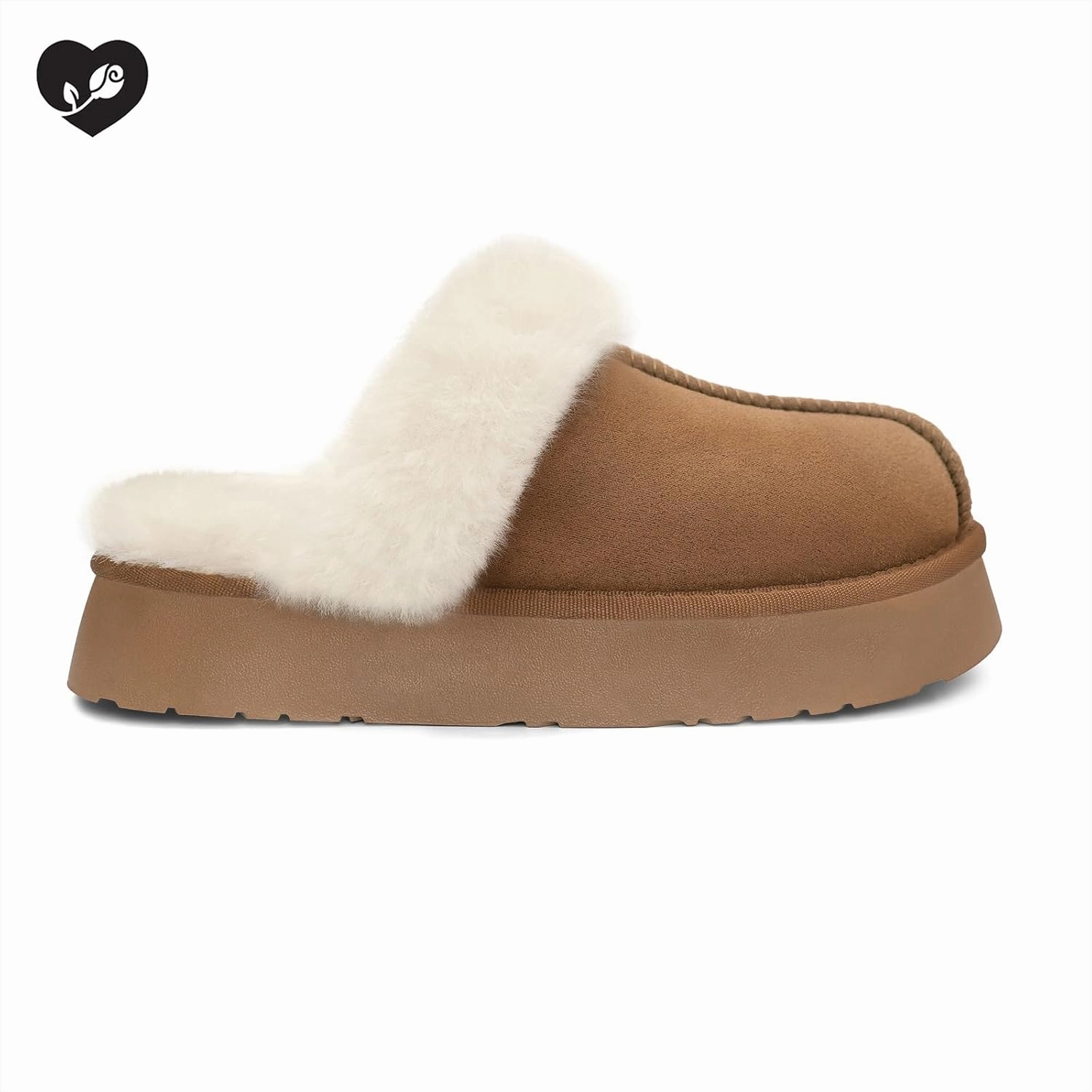 SOULROSE Women's Fuzzy Memory Foam Slippers Disquette Platform Fuzzy Comfy Cozy House Bedroom Indoor Outdoor Slippers Shoes with Non-Slip Sole Womens Gift Slippers