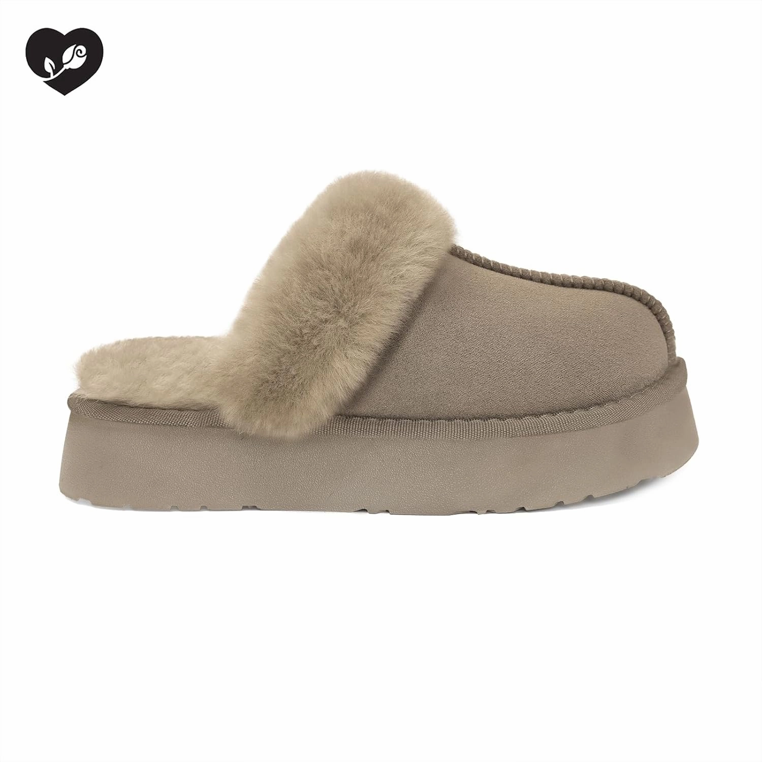 SOULROSE Women's Fuzzy Memory Foam Slippers Disquette Platform Fuzzy Comfy Cozy House Bedroom Indoor Outdoor Slippers Shoes with Non-Slip Sole Womens Gift Slippers