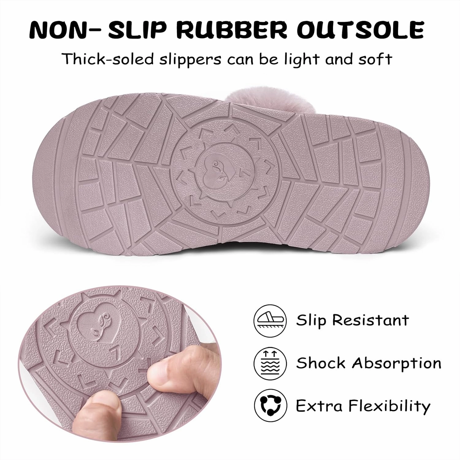 SOULROSE Women's Fuzzy Memory Foam Slippers Disquette Platform Fuzzy Comfy Cozy House Bedroom Indoor Outdoor Slippers Shoes with Non-Slip Sole Womens Gift Slippers