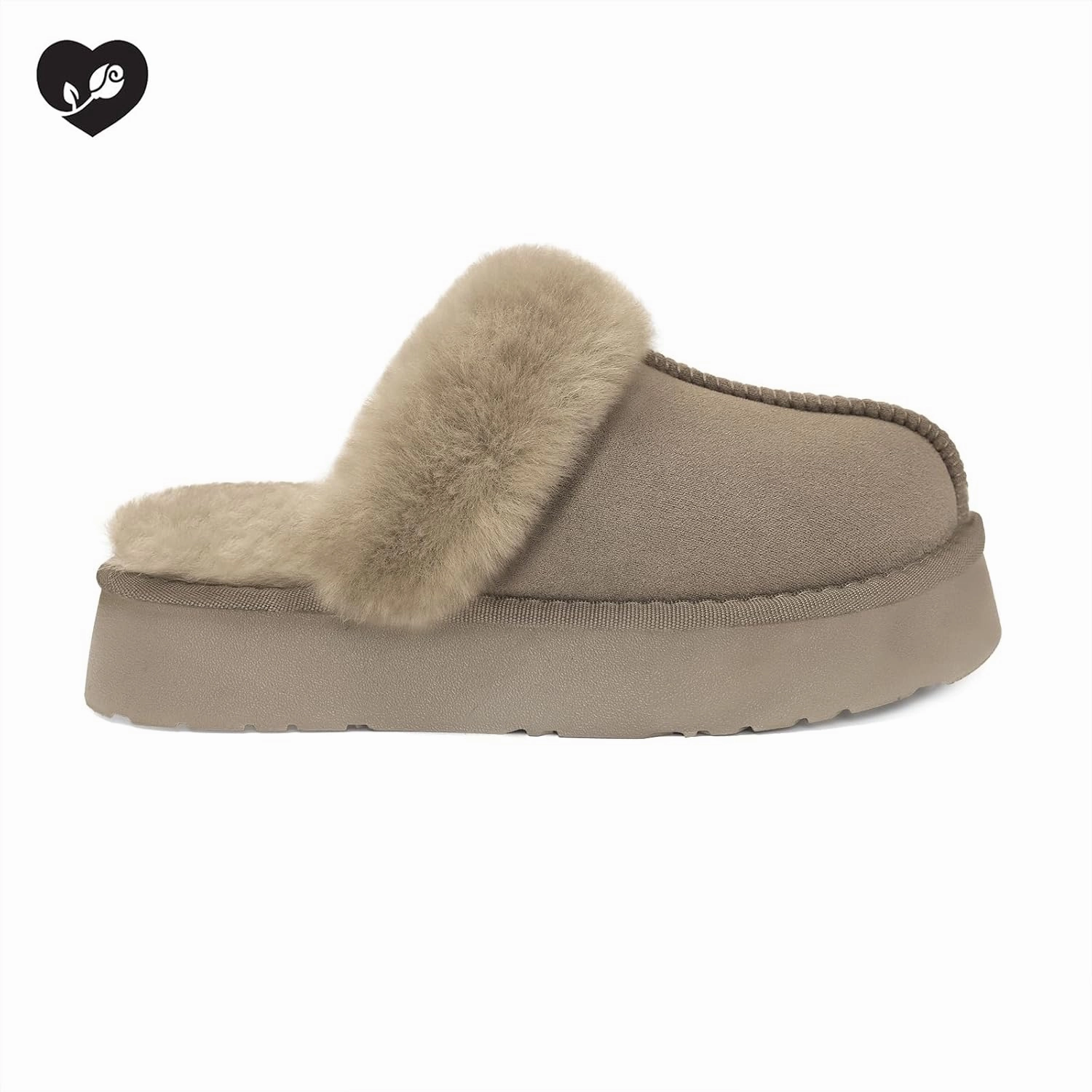 SOULROSE Women's Fuzzy Memory Foam Slippers Disquette Platform Fuzzy Comfy Cozy House Bedroom Indoor Outdoor Slippers Shoes with Non-Slip Sole Womens Gift Slippers