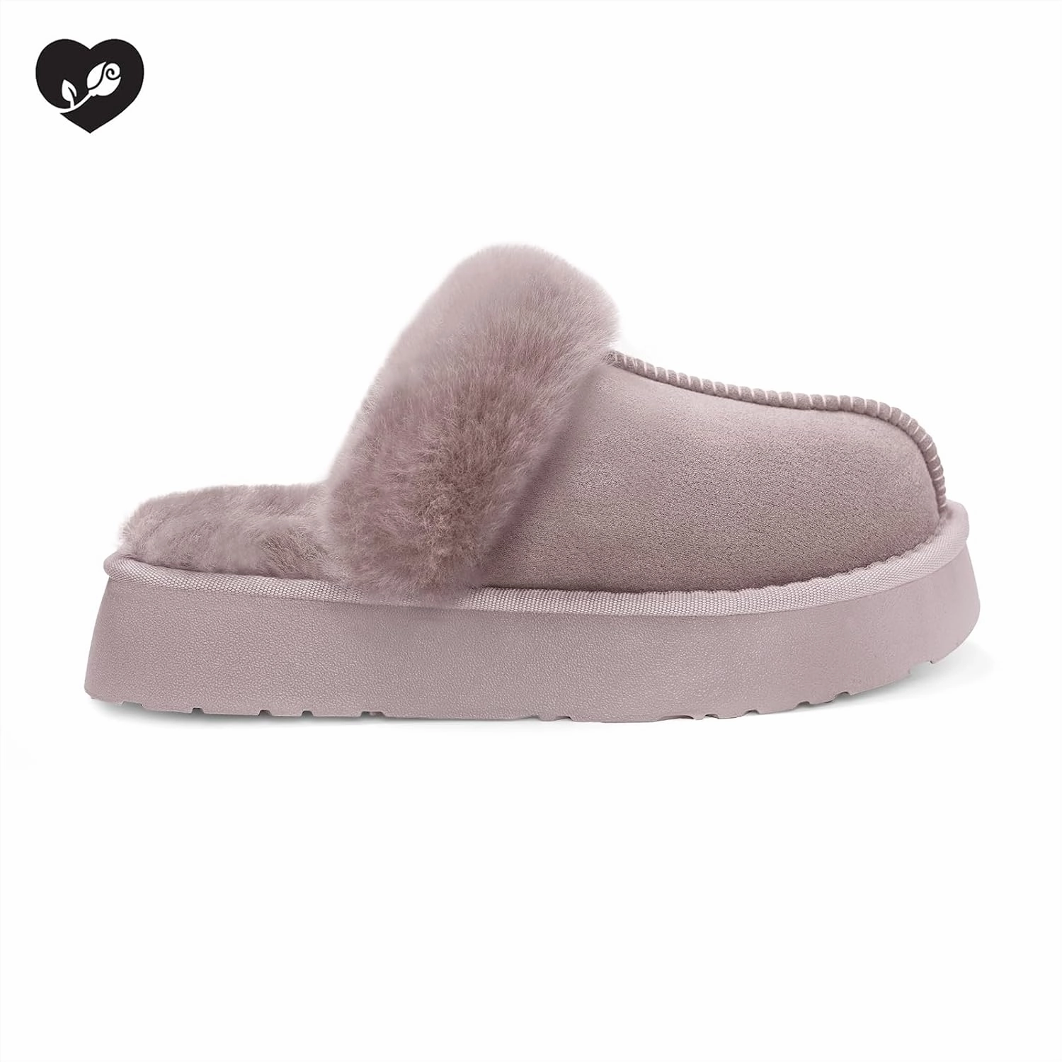 SOULROSE Women's Fuzzy Memory Foam Slippers Disquette Platform Fuzzy Comfy Cozy House Bedroom Indoor Outdoor Slippers Shoes with Non-Slip Sole Womens Gift Slippers