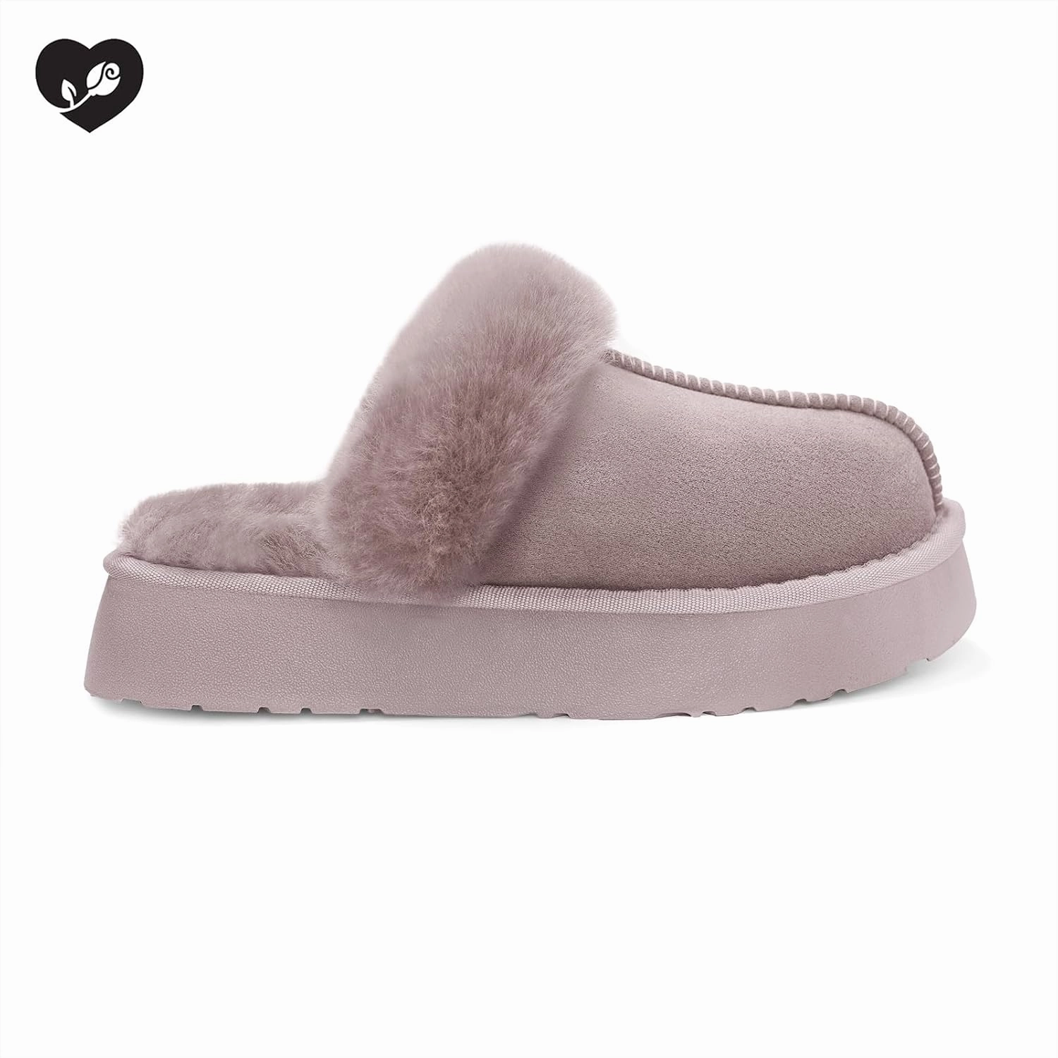 SOULROSE Women's Fuzzy Memory Foam Slippers Disquette Platform Fuzzy Comfy Cozy House Bedroom Indoor Outdoor Slippers Shoes with Non-Slip Sole Womens Gift Slippers