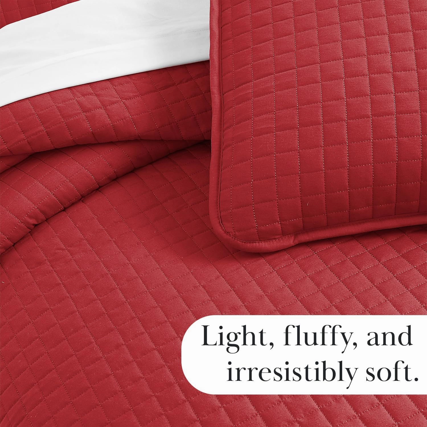 Southshore Fine Living, Inc. King Size Quilt Bedding Set, Soft Microfiber Bedspread, Stain & Pet Hair Resistant Bedding Coverlet, King Size/California Quilt Set with 2 Pillow Shams, Chili Pepper Red