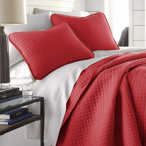 Southshore Fine Living, Inc. King Size Quilt Bedding Set, Soft Microfiber Bedspread, Stain & Pet Hair Resistant Bedding Coverlet, King Size/California Quilt Set with 2 Pillow Shams, Chili Pepper Red