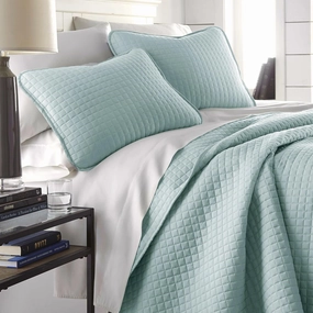 Southshore Fine Living, Inc. Oversized King Quilt Bedding Set, Soft Microfiber, Stain and Pet Hair Resistant Bedding, California/King Size Quilt Coverlet Bedspread Set with 2 Shams, Sky Blue