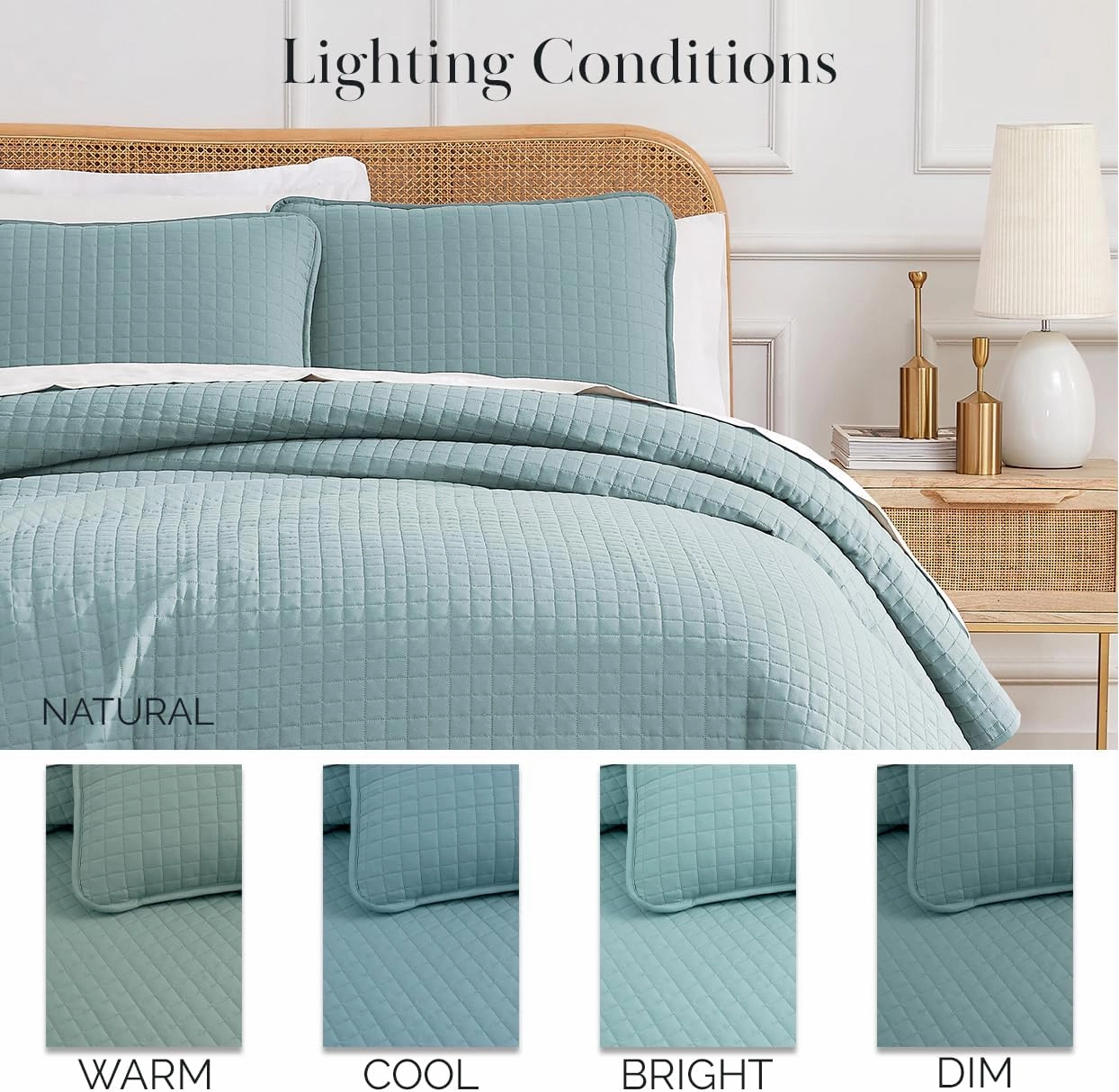Southshore Fine Living, Inc. Oversized King Quilt Bedding Set, Soft Microfiber, Stain and Pet Hair Resistant Bedding, California/King Size Quilt Coverlet Bedspread Set with 2 Shams, Sky Blue
