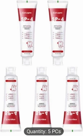 SP-4 Pet Toothpaste, Set of 5 Tubes, Red and White whitening Bright Smile