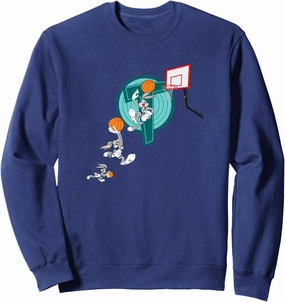 Space Jam Bugs Bunny Vintage Time Lapse Basketball Dunk Logo Sweatshirt