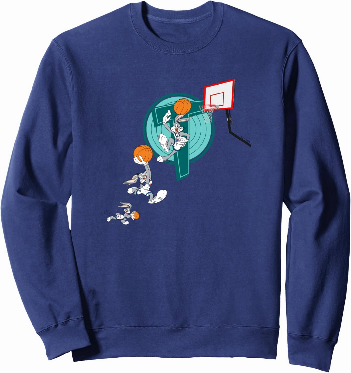 Space Jam Bugs Bunny Vintage Time Lapse Basketball Dunk Logo Sweatshirt