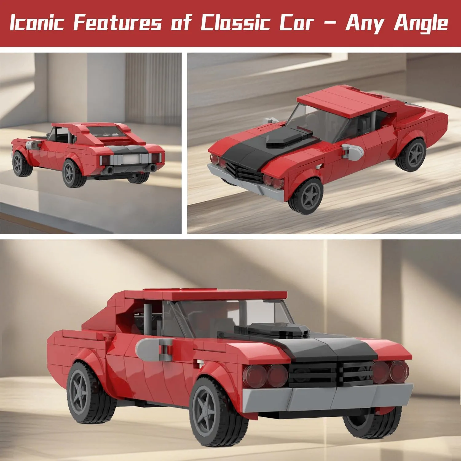 Speed Champions Building Blocks, Collectible Model Cars Kits for Adults and Children, Famous Classic Red Sports Car Blocks, Vehicle DIY Building Toys(292PCS)