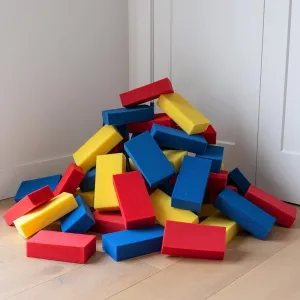 SPLOCKS - Soft Foam Blocks - Colorful Building Block Set - Foam Bricks for Sensory Play - Develop Fine Motor Skills - Assorted Colors - 8" x 4" x 2" - 60 Count… (Carnival)