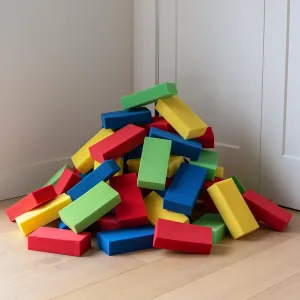 SPLOCKS - Soft Foam Blocks - Colorful Building Block Set - Foam Bricks for Sensory Play - Develop Fine Motor Skills - Assorted Colors - 8" x 4" x 2" - 60 Count