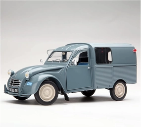 Sports Car Building Kits 1 18 for Citroen 2CV 1966 Alloy Simulation Classic Car Model Collection Ornaments Fully Open Door Blue for Home Or Office Décor