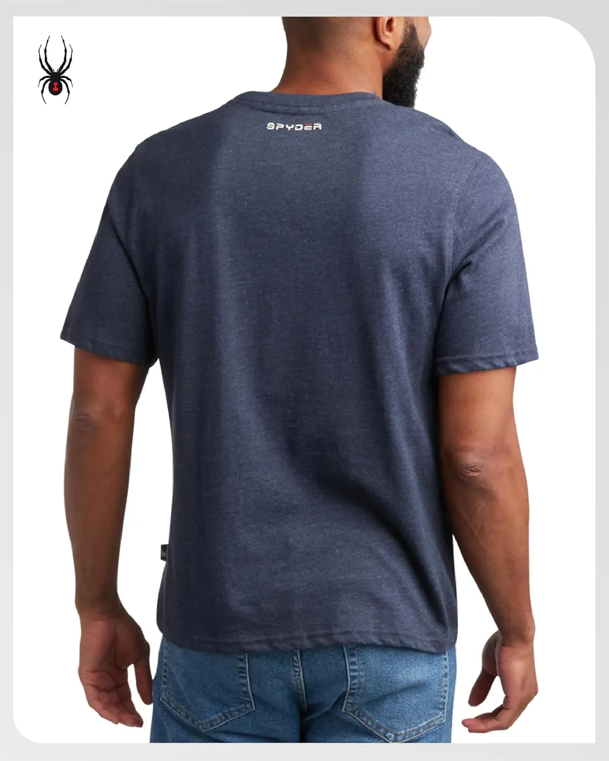 Spyder Mens T-Shirts - Soft Cotton Blend Jersey Crewneck Short Sleeve Shirts for Men, Casual Shirts for Workout & Daily Wear
