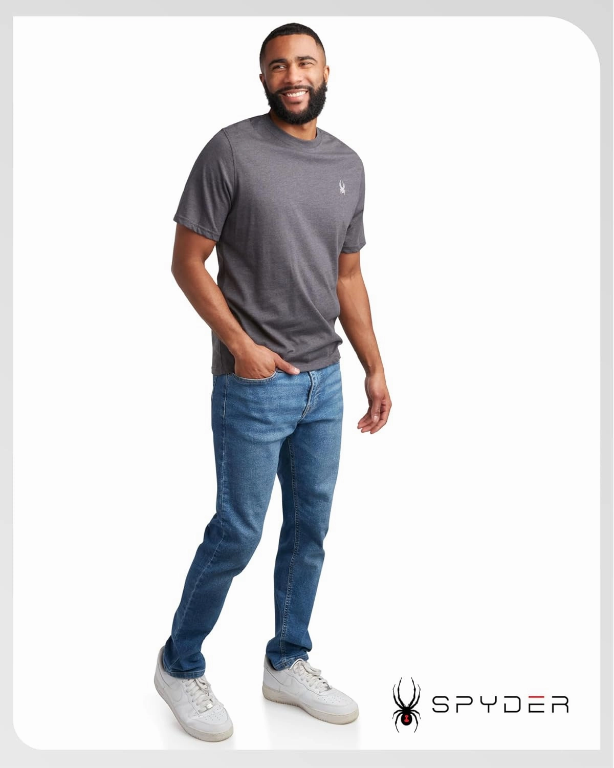 Spyder Mens T-Shirts - Soft Cotton Blend Jersey Crewneck Short Sleeve Shirts for Men, Casual Shirts for Workout & Daily Wear