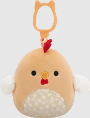 Squishmallows Rutie The Easter Rooster, 3.5 Inch Clip Plush Toy