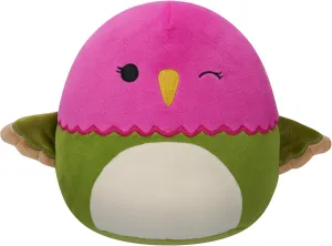 Squishmallows SQCR05380 7.5-Inch-Na'lma The Pink and Green Winking Hummingbird, Multicolour