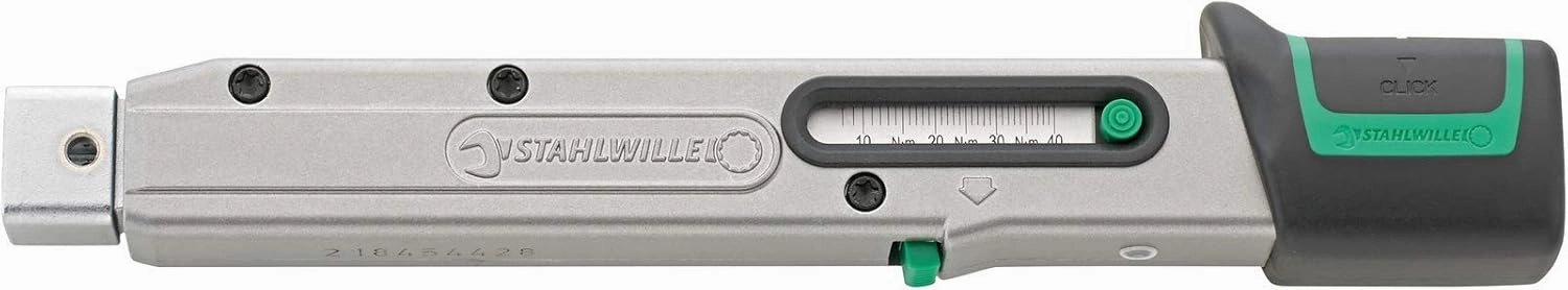 Stahlwille 730 Torque Wrench, Size 4, 8-40Nm, 9x12mm Insert, 223mm Long, with Tool Carrier for Insert Tools, 50184004