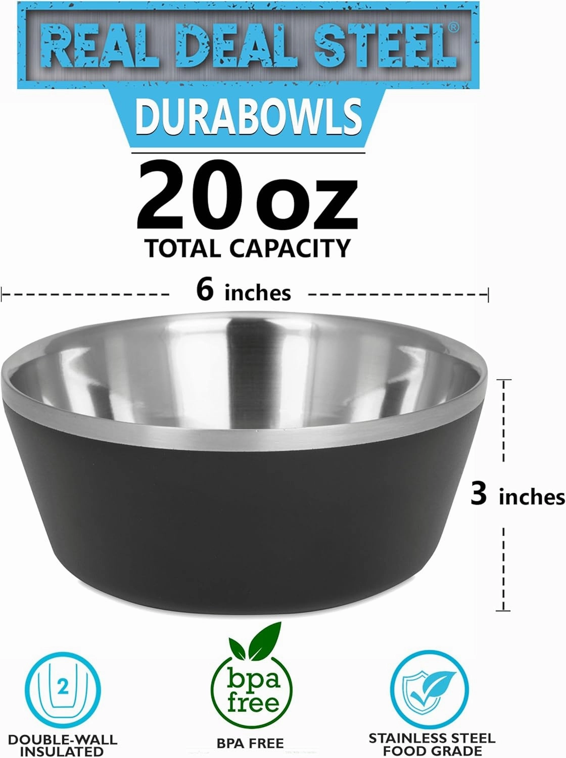 Stainless Steel Insulated Bowls - Set of 4-20 Oz Double Wall Metal Bowls for Ice Cream, Soup, Cereal, Snack, Rice Dish, Camping (Assorted 1 (Black, White, Blue, Natural))