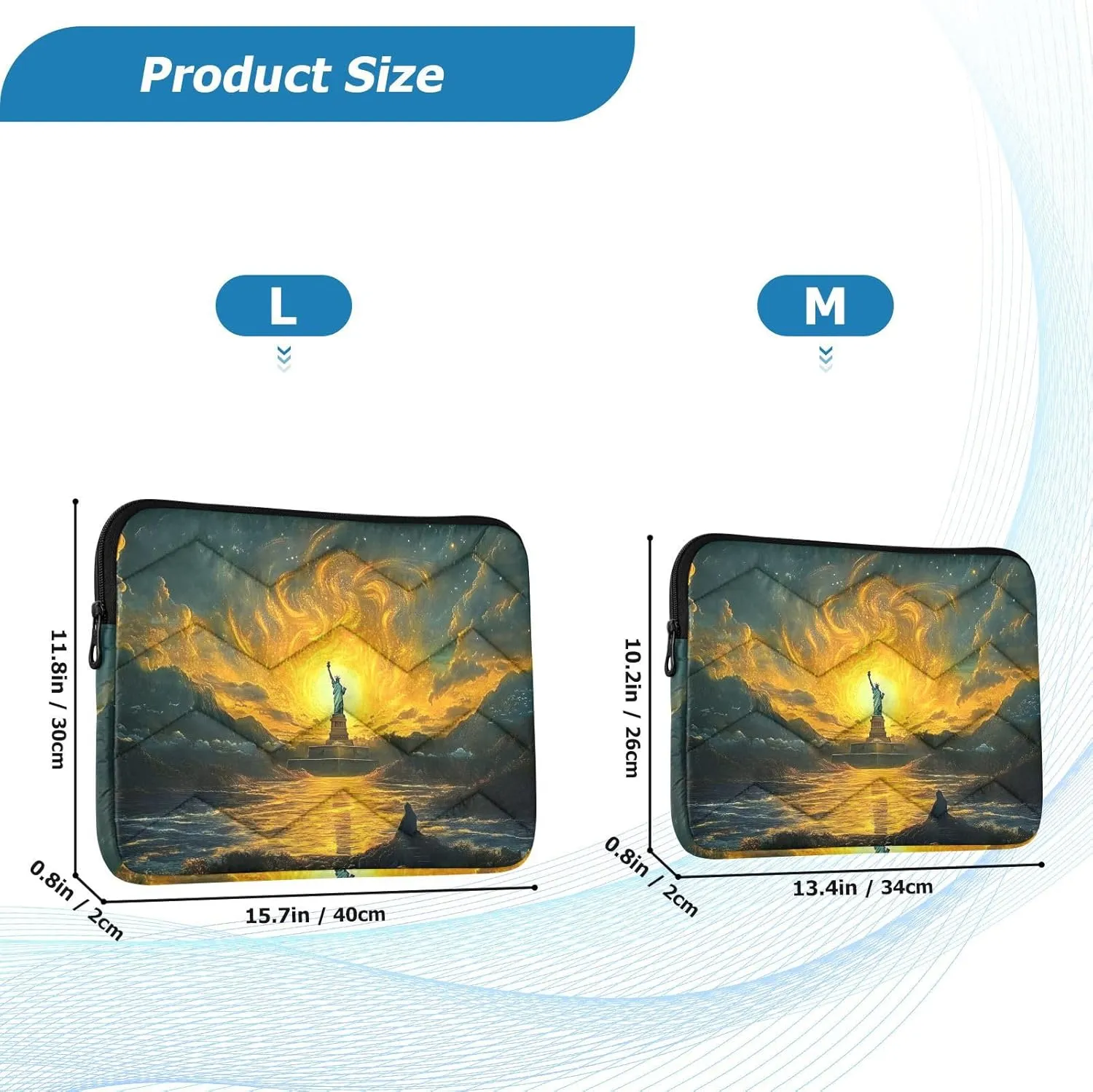 Statuary Mountain Laptop Sleeve Case Bag Compatible with 13 Inch Laptops, Laptop Carrying Case Cover for Travel Office M
