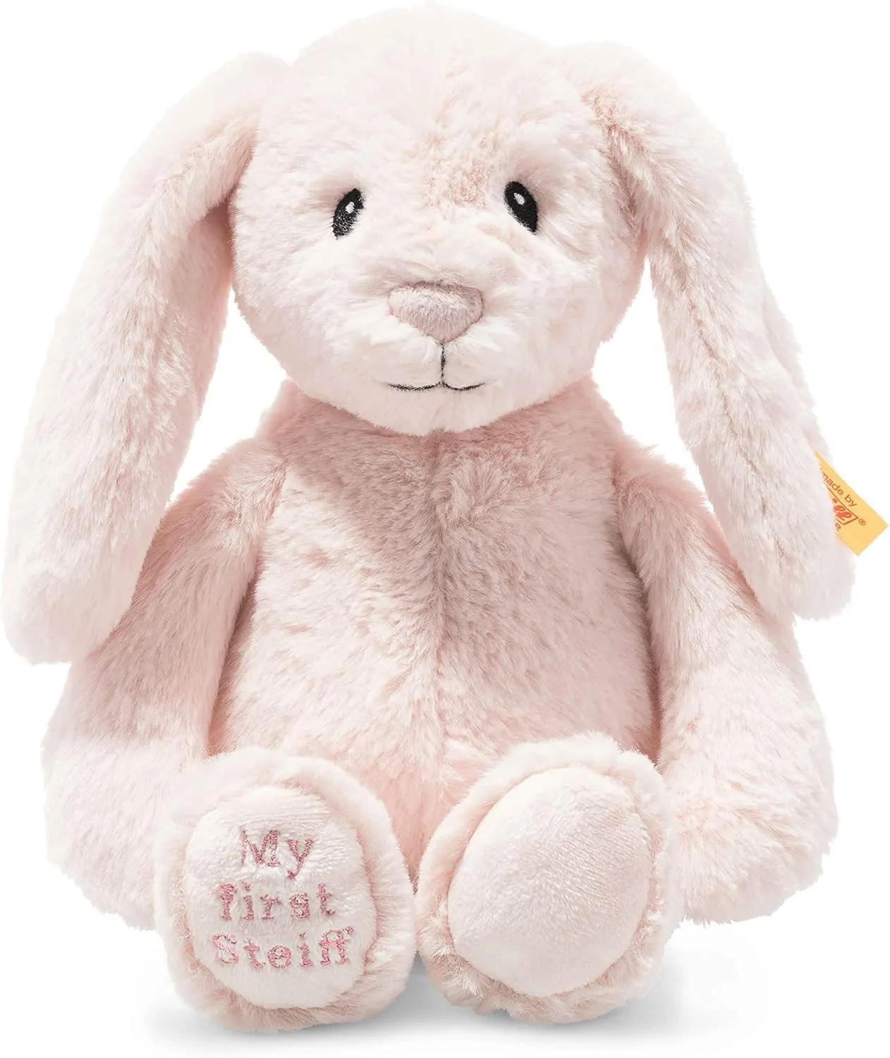 Steiff Soft Cuddly Friends My First Hoppie Rabbit 10", Premium Stuffed Animal, Pink