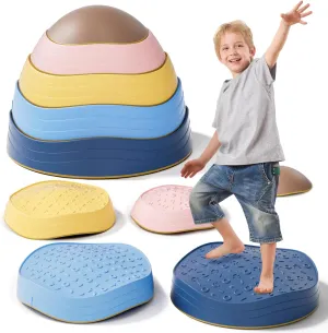 Stepping Stones for Kids, Non-Slip Balance Stones Set for Toddlers 3-5, The Floor is Lava Game, Indoor & Outdoor Obstacle Course Toys