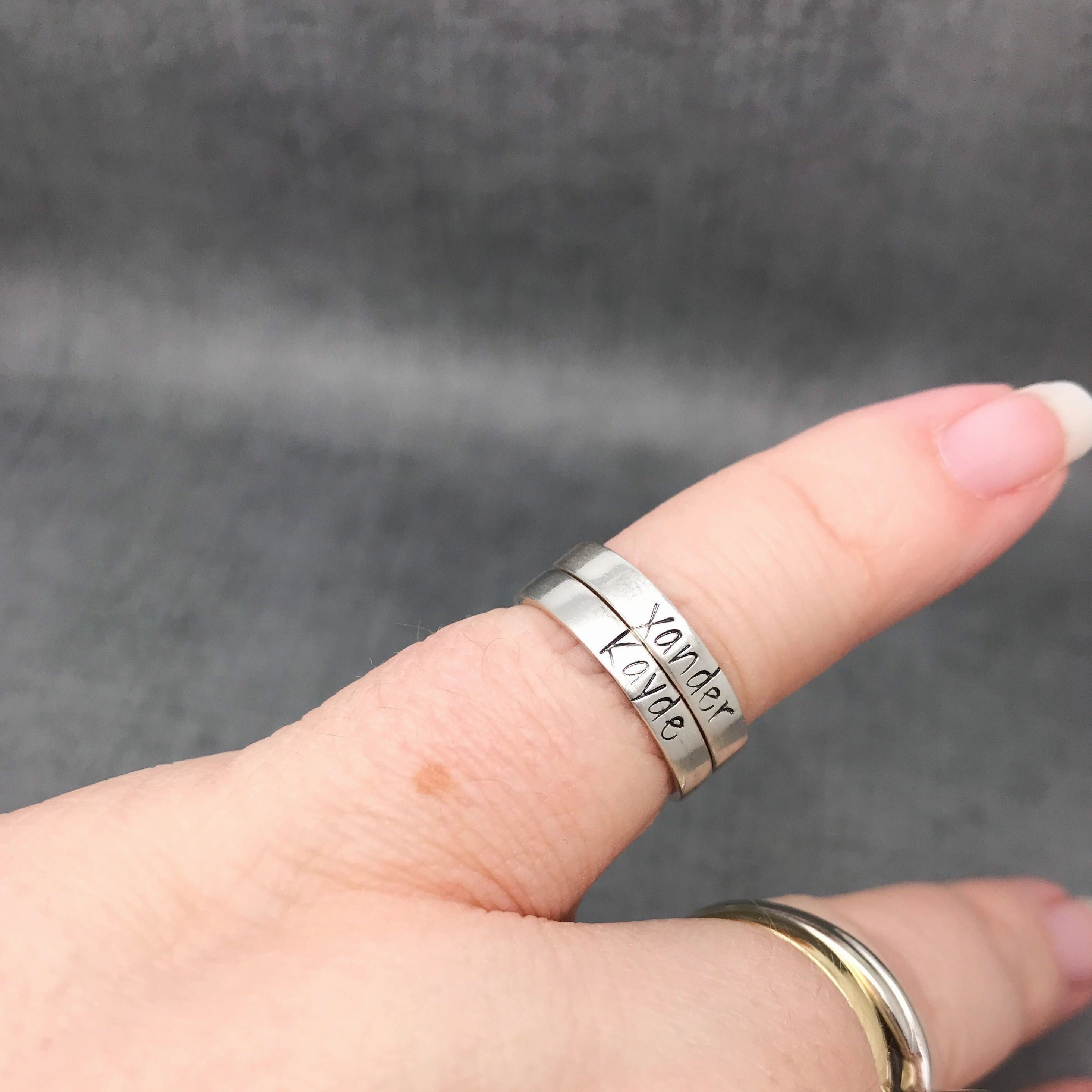 Sterling Silver Personalized Stackable Name Ring