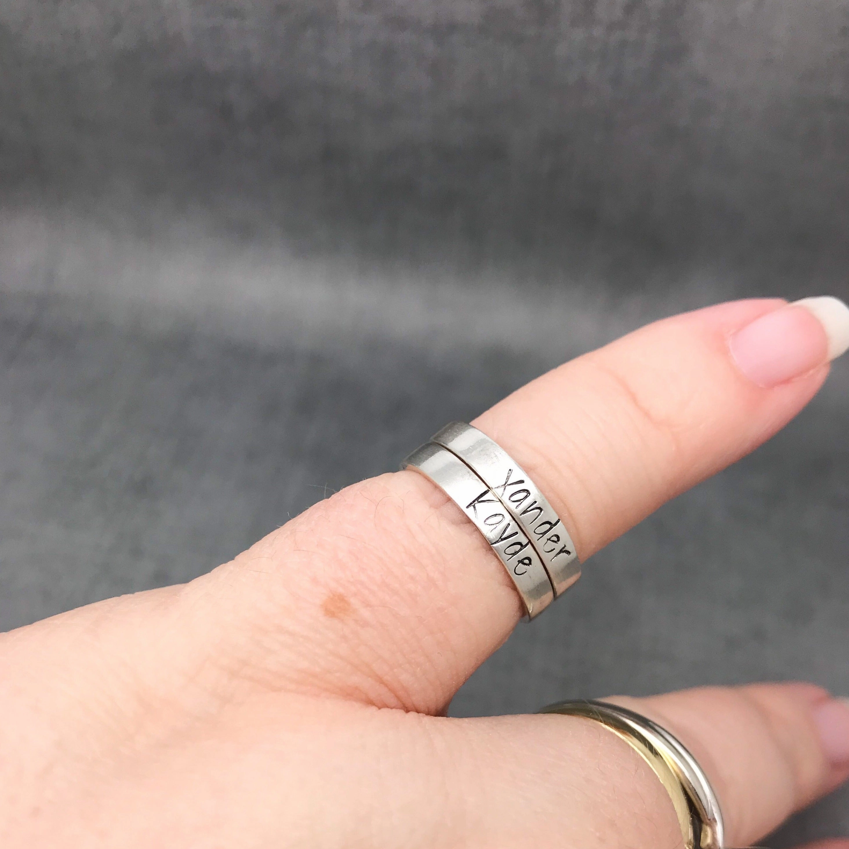 Sterling Silver Personalized Stackable Name Ring